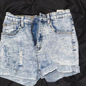 SHEIN Light Blue Distressed Jean Shorts